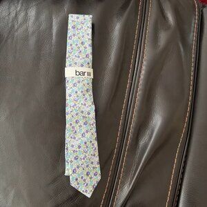 Bar III tie Magnolia Floral Tie Skinny Tie - Aqua/purple/white